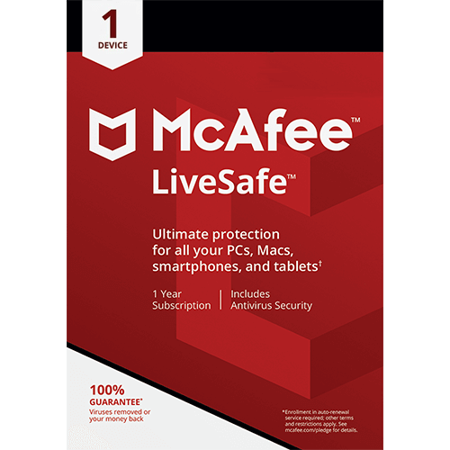 McAfee LiveSafe (1 Year, 1 Device) [Download]