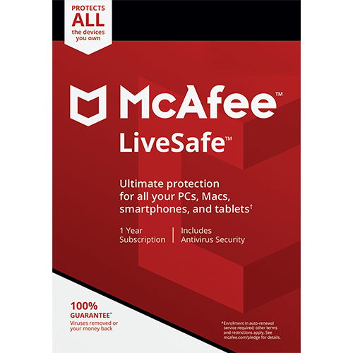 McAfee LiveSafe Unlimited (1 Year) [Download]