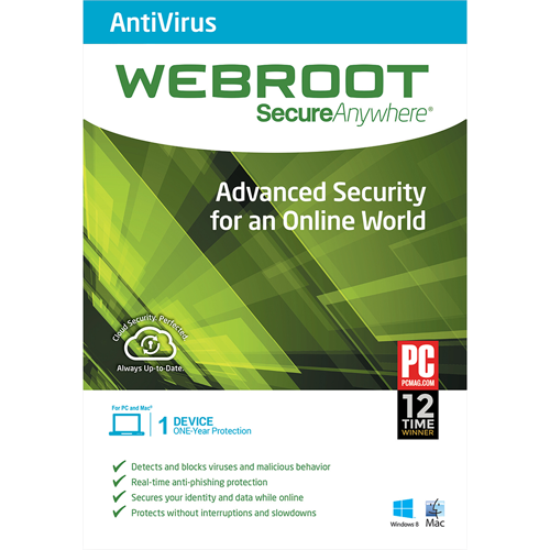 Webroot SecureAnywhere AntiVirus (1 año / 1 dispositivo) [Descarga]